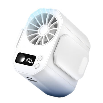 Ventilateur de taille portable d'extérieur portable à chargement USB de cou suspendu sans pales électrique avec éclairage blanc